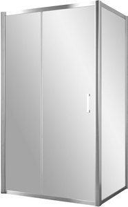 Душевое ограждение ZP+ZPV NOVO 140*100*2000 мм, профиль глянцевый хром, стекло прозрачное, БЕЗ поддона, покрытие BriteGuard, ZZ
