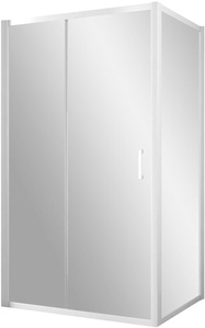 Душевое ограждение ZP+ZPV NOVO, 120*100*2000 мм, профиль белый, стекло позрачное, Покрытие BriteGuard, ZZ