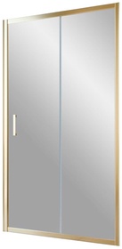 Дверь в нишу ZP, 160*190 см, двухстворчатая раздвижная, профиль  золото, стекло прозрачное с покрытием QuickNano ZZ
