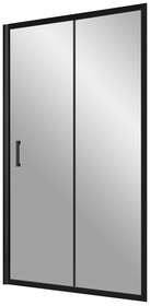 Дверь в нишу ZP, 110*190 см, двухстворчатая раздвижная, профиль черный матовый, стекло прозрачное, ZZ