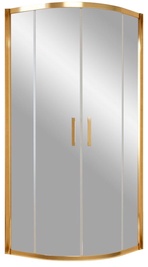 Душевое ограждение ZS, 90*90*1900, профиль золото, стекло прозрачное, ПОКРЫТИЕ BriteGuard ZZ
