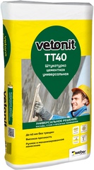 Штукатурка цементная универсальная Vetonit TT40 25кг (48шт/пал) ZZ
