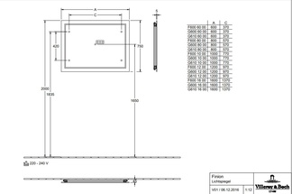 Зеркало 1200хh750х45мм, с LED подсветкой, БЕЗ пульта ДУ арт.G9990200, (крепёж в компл.), Finion ZZ