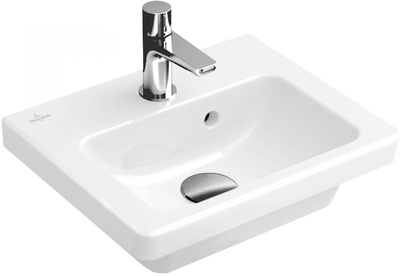 Раковина компактная 370х305мм, 1 отв. д/смес., с переливом, (цв. 01 white), Subway 2.0 ZZ