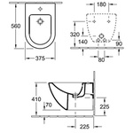 Биде подвесное Villeroy & Boch Subway 7400 0001 alpin| 37x34x56