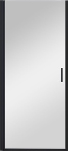 Дверь для душа в нишу, 900хh1950мм, распашная, правая/левая, (стекло 6мм, прозрачное, фурн.цв.черный мат.), Alpha ZZ