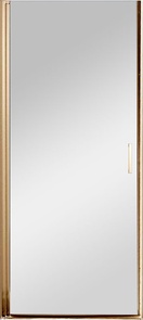 Дверь для душа в нишу, 900хh1950мм, распашная, правая/левая, (стекло 6мм, прозрачное, фурн.цв.браш.золото), Alpha ZZ