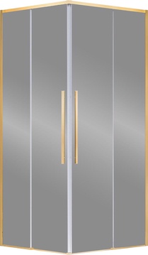 Душевой уголок 900х900хh1950мм, квадрат, (стекло прозрачное 6мм Easy Clean, фурн.цв,браш. золото), Slim-N ZZ