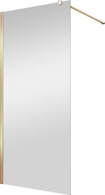 Душевая перегородка 1200хh2000мм, правая/левая, (стекло прозрачное 8мм, поперечн. укорачиваемый кронштейн 1200мм, фурнит.цв.золото мат.), Walk-In ZZ