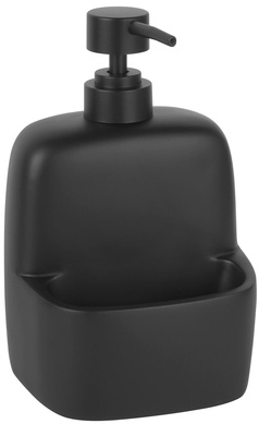 Дозатор для жидкого мыла с емкостью для губки, 400 мл, цв. черный ZZ