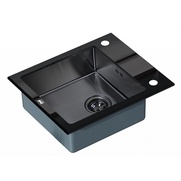 Мойка кухонная Zorg Inox Glass GL-6051-black-grafit черное стекло| 51x60x20