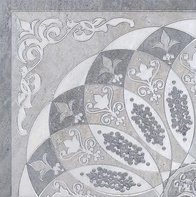 Декор Монтаньоне серый лаппатир.(1/4 розона) XX|40.2х40.2